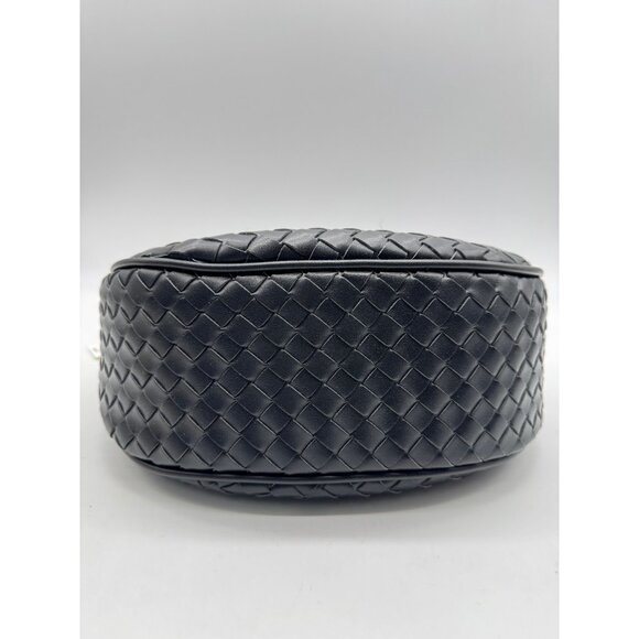 Macy's On 34th woven faux-leather shoulder hobo crossbody bag - Black - Picture 6 of 13